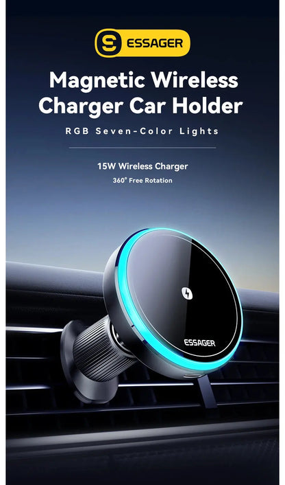 ESSAGER Magnetic Wireless Charger & Phone Holder for Car JP Electronics