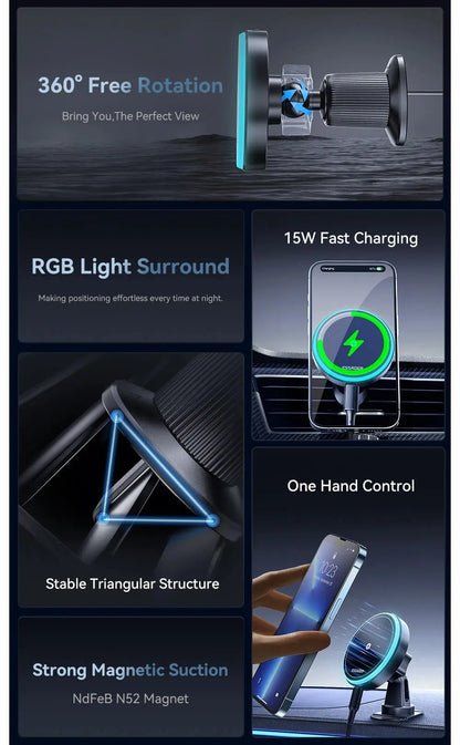 ESSAGER Magnetic Wireless Charger & Phone Holder for Car JP Electronics