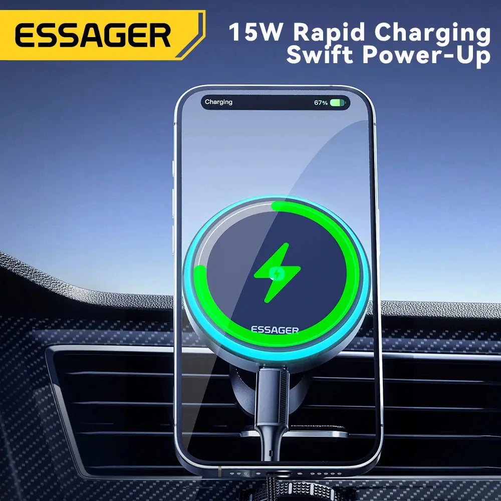 ESSAGER Magnetic Wireless Charger & Phone Holder for Car JP Electronics