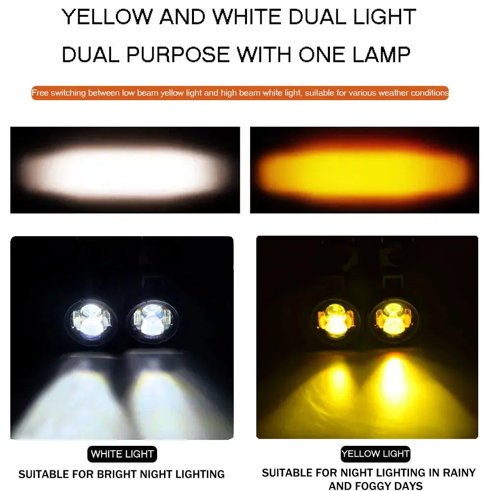 DualBeam MotoFog – 100W LED Motorcycle Aux Light - JP Auto
