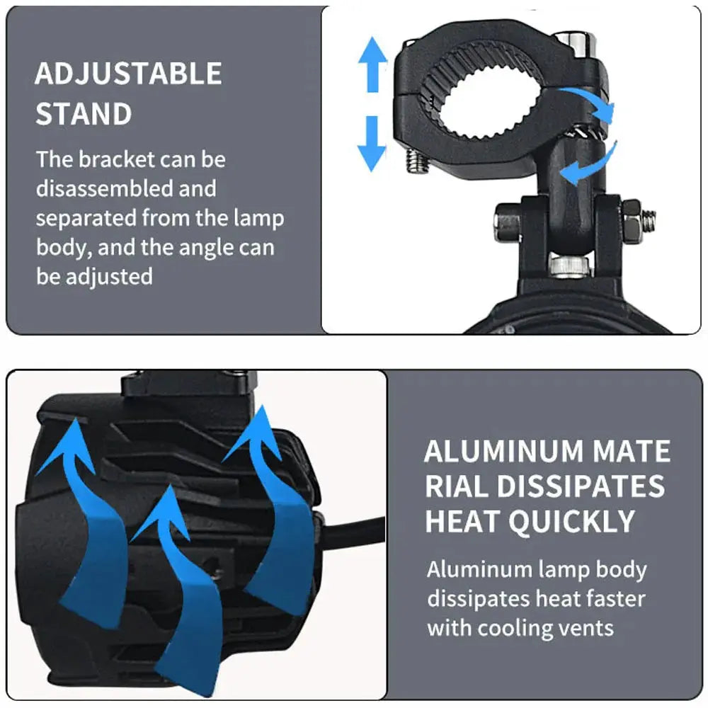 DualBeam MotoFog – 100W LED Motorcycle Aux Light - JP Auto